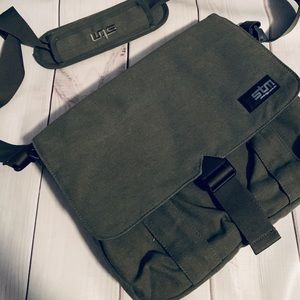 Olive green STM laptop shoulder bag